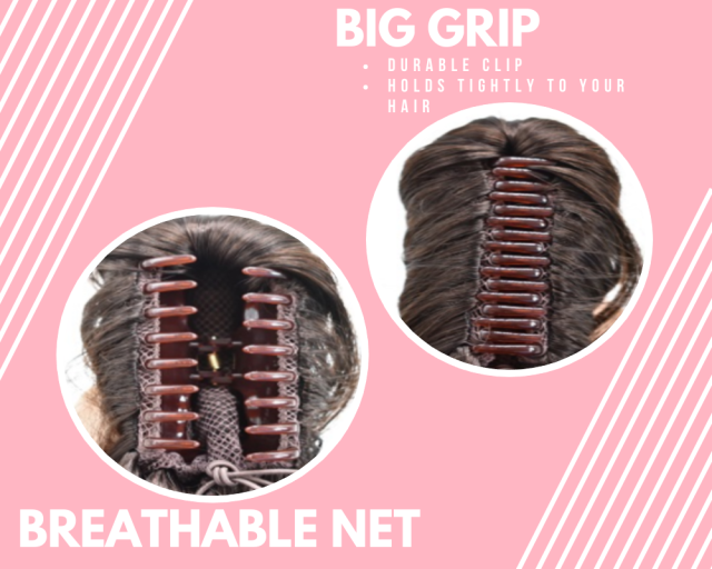 LyricalHair Add-On Deal Synthetic Ponytail Extension Claw Clip On Hair Wavy Style Double Use 14 inches Long With1 Box 3D Faux Mink Eyelashes