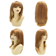 LyricalHair Fashionable Long Mono Top Wig Handtied Top Quality Synthetic Women Brown Blonde Full Cap Wig For Women