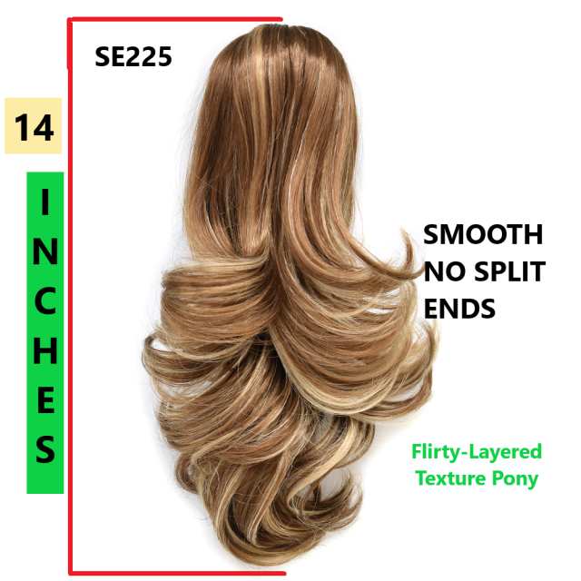 LyricalHair Wavy Chic Claw Jaw Clip Synthetic Ponytail Flirty-Layered Texture Pony 14" Hair Extension SE225