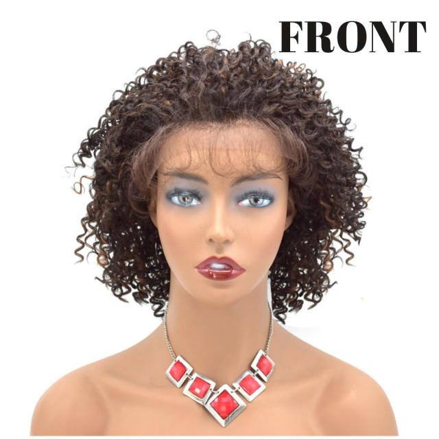 LyricalHair Afro- American Synthetic Lace Front Wig Classic Cap Heat Resistant Hairpiece For Women Cosplay Daily Use FLW-70