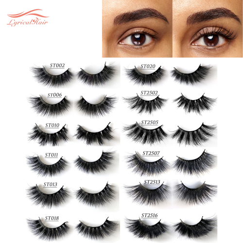 LyricalHair False Eyelashes Natural Faux Mink Strip 3D, strong natural eyelashes, High Quality, Soft and comfortable to use.