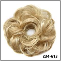 LyricalHair Add-On Deal Messy Hair Up Do Bun Curly Chignon With Elastic Scrunchie Wrap With 1 Box 3D Faux Mink Eyelashes
