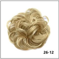 LyricalHair Add-On Deal Messy Hair Up Do Bun Curly Chignon With Elastic Scrunchie Wrap With 1 Box 3D Faux Mink Eyelashes