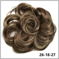 LyricalHair Synthetic Messy Hair Up Do Bun Extension With Elastic Scrunchie Wrap Around Hair Ponytail Hairpiece For Women