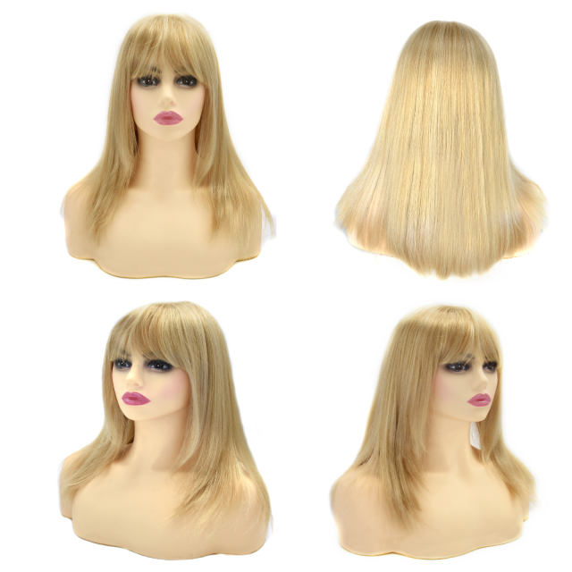 LyricalHair Fashionable Long Mono Top Wig Handtied Top Quality Synthetic Women Brown Blonde Full Cap Wig For Women