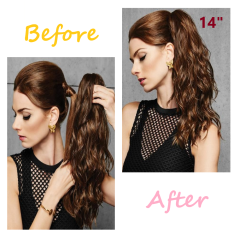 LyricalHair Wavy Chic Claw Jaw Clip Synthetic Ponytail Flirty-Layered Texture Pony 14" Hair Extension SE225