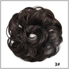 LyricalHair Add-On Deal Messy Hair Up Do Bun Curly Chignon With Elastic Scrunchie Wrap With 1 Box 3D Faux Mink Eyelashes