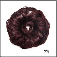 LyricalHair Add-On Deal Messy Hair Up Do Bun Curly Chignon With Elastic Scrunchie Wrap With 1 Box 3D Faux Mink Eyelashes