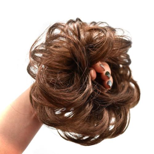 LyricalHair Synthetic Messy Hair Up Do Bun Extension With Elastic Scrunchie Wrap Around Hair Ponytail Hairpiece For Women