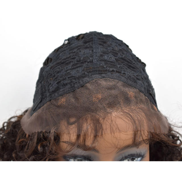 LyricalHair Afro- American Synthetic Lace Front Wig Classic Cap Heat Resistant Hairpiece For Women Cosplay Daily Use FLW-70