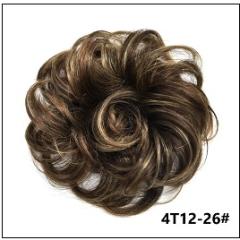 LyricalHair Add-On Deal Messy Hair Up Do Bun Curly Chignon With Elastic Scrunchie Wrap With 1 Box 3D Faux Mink Eyelashes