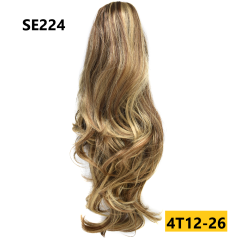 LyricalHair Add-On Deal Synthetic Ponytail Extension Claw Clip On Hair Wavy Style Double Use 22 inches Long With1 Box 3D Faux Mink Eyelashes