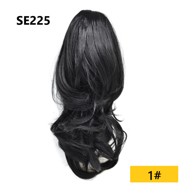 LyricalHair Add-On Deal Synthetic Ponytail Extension Claw Clip On Hair Wavy Style Double Use 14 inches Long With1 Box 3D Faux Mink Eyelashes