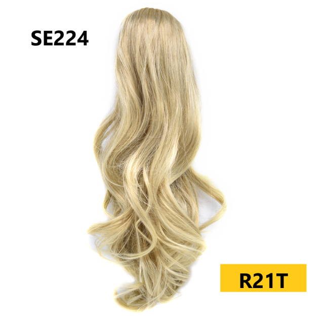 LyricalHair Add-On Deal Synthetic Ponytail Extension Claw Clip On Hair Wavy Style Double Use 22 inches Long With1 Box 3D Faux Mink Eyelashes