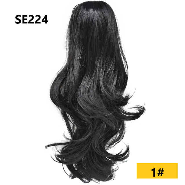 LyricalHair Add-On Deal Synthetic Ponytail Extension Claw Clip On Hair Wavy Style Double Use 22 inches Long With1 Box 3D Faux Mink Eyelashes