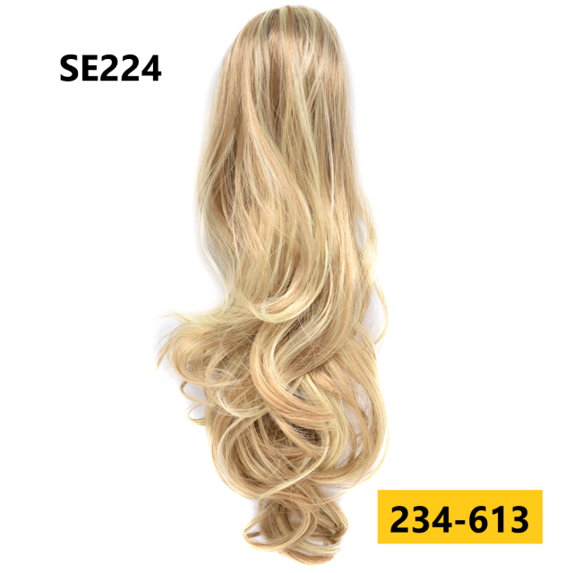 LyricalHair Add-On Deal Synthetic Ponytail Extension Claw Clip On Hair Wavy Style Double Use 22 inches Long With1 Box 3D Faux Mink Eyelashes