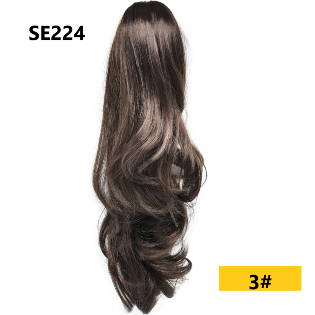 LyricalHair Add-On Deal Synthetic Ponytail Extension Claw Clip On Hair Wavy Style Double Use 22 inches Long With1 Box 3D Faux Mink Eyelashes