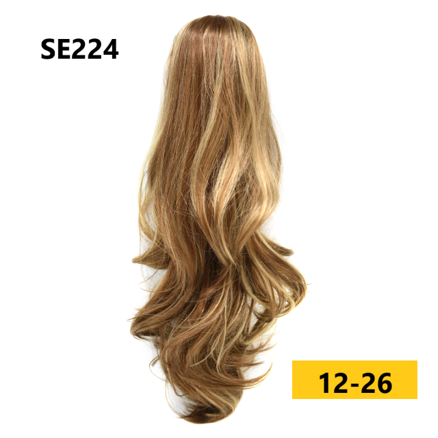 LyricalHair Add-On Deal Synthetic Ponytail Extension Claw Clip On Hair Wavy Style Double Use 22 inches Long With1 Box 3D Faux Mink Eyelashes