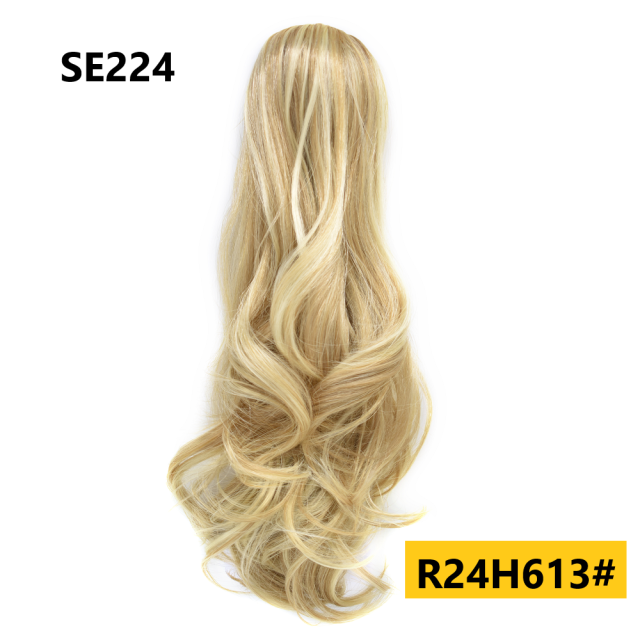 LyricalHair Add-On Deal Synthetic Ponytail Extension Claw Clip On Hair Wavy Style Double Use 22 inches Long With1 Box 3D Faux Mink Eyelashes