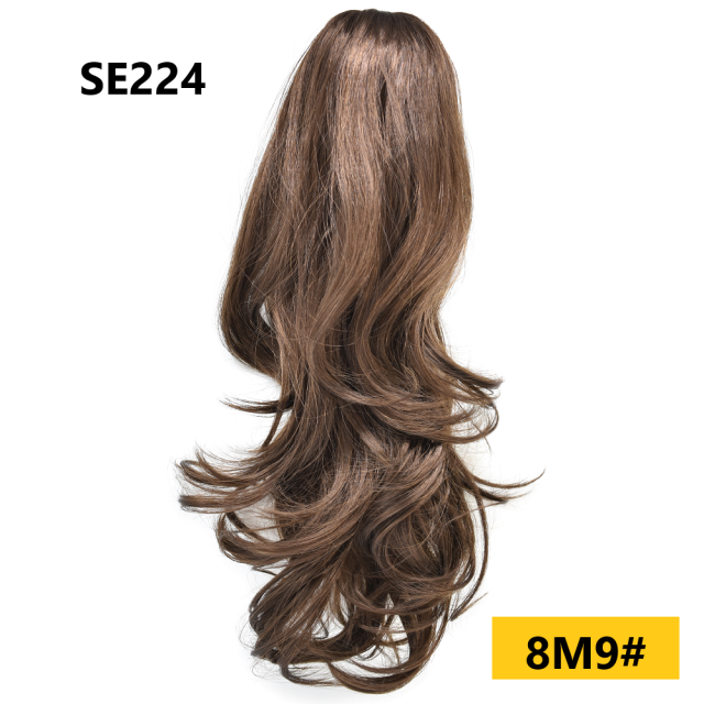 LyricalHair Add-On Deal Synthetic Ponytail Extension Claw Clip On Hair Wavy Style Double Use 22 inches Long With1 Box 3D Faux Mink Eyelashes