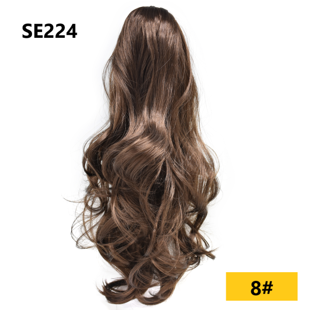 LyricalHair Add-On Deal Synthetic Ponytail Extension Claw Clip On Hair Wavy Style Double Use 22 inches Long With1 Box 3D Faux Mink Eyelashes