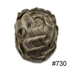 LyricalHair Best Selling in North America Full French Lace Mens Hair System Invisible Swiss Lace Bleached Knot Lace Front Men's Toupee with Natural Hairline 100% Human Indian Hairpiece