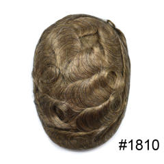 LyricalHair Best Selling in North America Full French Lace Mens Hair System Invisible Swiss Lace Bleached Knot Lace Front Men's Toupee with Natural Hairline 100% Human Indian Hairpiece
