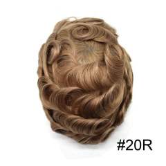LyricalHair Best Selling in North America Full French Lace Mens Hair System Invisible Swiss Lace Bleached Knot Lace Front Men's Toupee with Natural Hairline 100% Human Indian Hairpiece