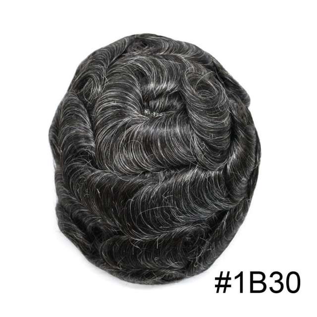 LyricalHair Men Hairpieces French Lace Front Mens Toupee Poly Coating At Sides And Back Swiss Lace Bleached Knot Natural Hairline Mens Hairpiece Remy Hair System Replacement OCTAGON