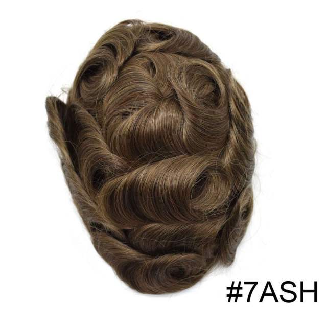 LyricalHair Men Toupee French Lace Hair Systems With PU Banded Easy Wear Breathable Lace Men's Human Hair Toupee Best Selling in North America Hairpieces Natural Bleached Invisible Knots Men's Hair Units For Men