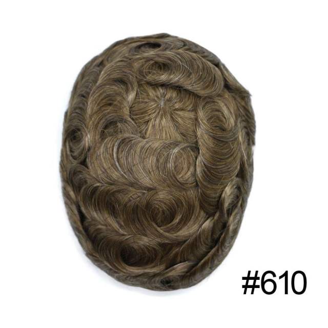 LyricalHair Best Selling in North America Mens Toupee Swiss Lace Hair Systems Bleached Kont Natural Hairline For Men Non Surgical Men's Human Hair Toupee Hairpieces Poly Skin At Sides And Back Hair Units For Men Q6