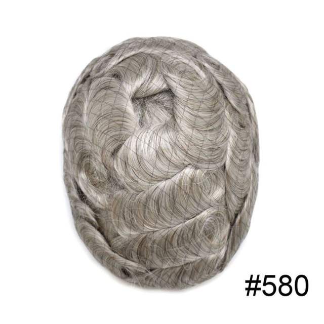 LyricalHair  Best Selling in North America French Lace Human Hair Mens Hair System Swiss Lace Front Natural Hairline Poly Coating At Sides And Back Reforced Mens Toupee Slight Wave Mens Human Hairpieces