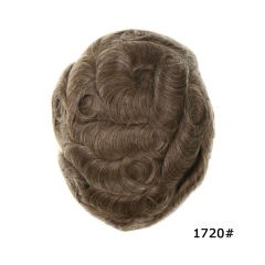LyricalHair  Best Selling in North America French Lace Human Hair Mens Hair System Swiss Lace Front Natural Hairline Poly Coating At Sides And Back Reforced Mens Toupee Slight Wave Mens Human Hairpieces