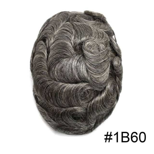 LyricalHair Men Toupee French Lace Hair Systems With PU Banded Easy Wear Breathable Lace Men's Human Hair Toupee Best Selling in North America Hairpieces Natural Bleached Invisible Knots Men's Hair Units For Men