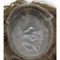 LyricalHair 8''x10'' Men's Lace Front Skin Hair Systems,Top Skin PU Injected With Breathable Holes Men's Hairpieces,Bleached Invisible Knots Initation Lace Hair Units
