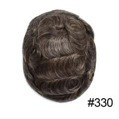 LyricalHair Men's Toupee Full French Lace Hair Systems Swiss Lace Natural Front Bleached Invisible Knots Men's Hairpieces Best Selling in North America Human Hair For Men