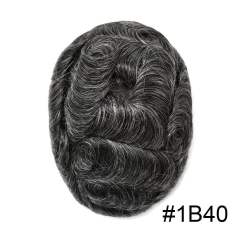 LyricalHair Men's Toupee Full French Lace Hair Systems Swiss Lace Natural Front Bleached Invisible Knots Men's Hairpieces Best Selling in North America Human Hair For Men