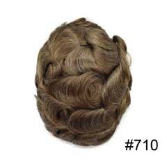 LyricalHair Men's Toupee Full French Lace Hair Systems Swiss Lace Natural Front Bleached Invisible Knots Men's Hairpieces Best Selling in North America Human Hair For Men