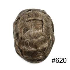 LyricalHair Men's Toupee Full French Lace Hair Systems Swiss Lace Natural Front Bleached Invisible Knots Men's Hairpieces Best Selling in North America Human Hair For Men
