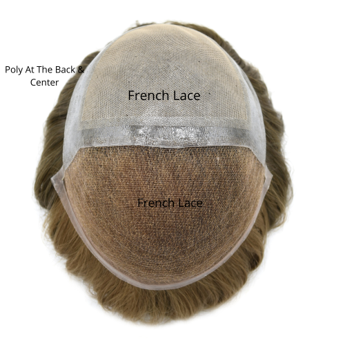 LyricalHair Lace Front Hair Systems for Men,Back Lace Attached & Skin Injected Hair With Breathable Holes Men's Toupee, Human Hair Light Blonde Color Men's Hairpieces