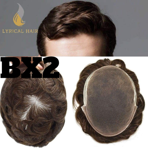 LyricalHair Best Selling in North America French Lace Natural Men Toupee Swiss Lace Bleached Konts Natural Hairline Breathable Hair Replacement System 100% Human Hair Mens Hair System