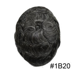 1B20# Off Black with 20% Synthetic Grey Hair