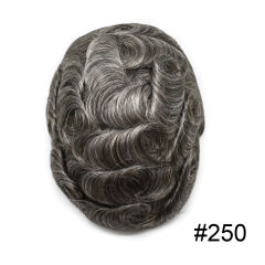 250# Darkest Brown with 50% Synthetic Grey Hair