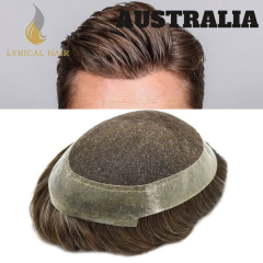 LyricalHair Men Toupee Super Thin French Lace Mens Toupee Remy Human Hair System Clear Poly Skin Around Wigs French Lace Hair System Easy Tape Attached Poly Skin Around Perimeter Realistic Best Men's Human Hair Toupee Unit For Men AUSTRALIA