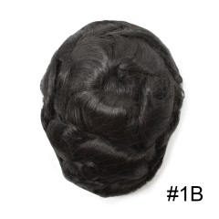 LyricalHair Lace Front Skin Hair System For Men,0.06mm Thin Skin Easy Wear Men's Toupee,Undetectable V-looped Cut-Away Base Men's Natural Prosthesise Hairpieces