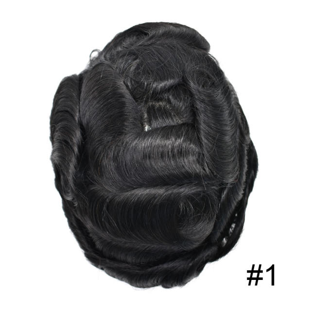 LyricalHair Lace Front Skin Hair System For Men,0.06mm Thin Skin Easy Wear Men's Toupee,Undetectable V-looped Cut-Away Base Men's Natural Prosthesise Hairpieces