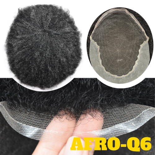 LyricalHair  Afro Curly Toupee for Men Bleached Knots Swiss Lace Front Human Hair Systems Natural Hairline For Black African American Hairpieces For Black Men Best Selling in North America