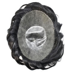PAPY-J: Toupee for Men Injected PU Human Hair System Transparent Skin Full Poly Replacement Hairpiece Wig Durable Hair Unit Peluca para hombre