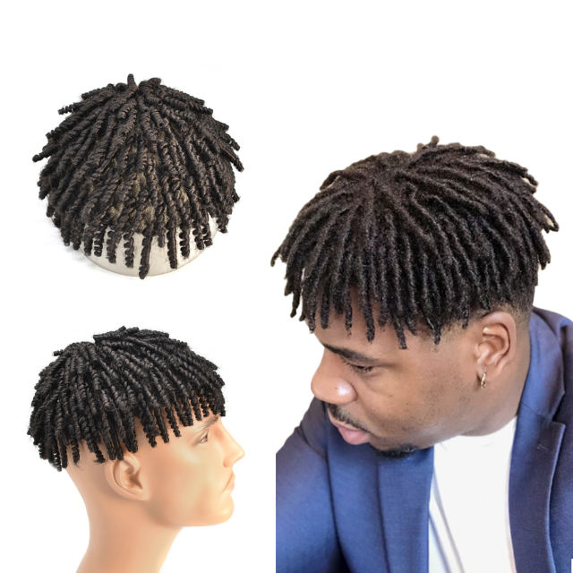 LyricalHair  Kinky Curly Brazilian Human Hair Piece Afro Curl Toupee For Black Men Crochet Braid African American Afro Wavy Men Toupee Hairpieces Full Poly Thin Skin Men Replacement System For Men  Best Selling in North America