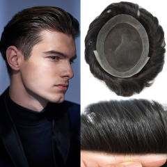 LyricalHair Men Toupee Super Thin French Lace Mens Toupee Remy Human Hair System Clear Poly Skin Around Wigs French Lace Hair System Easy Tape Attached Poly Skin Around Perimeter Realistic Best Men's Human Hair Toupee Unit For Men AUSTRALIA